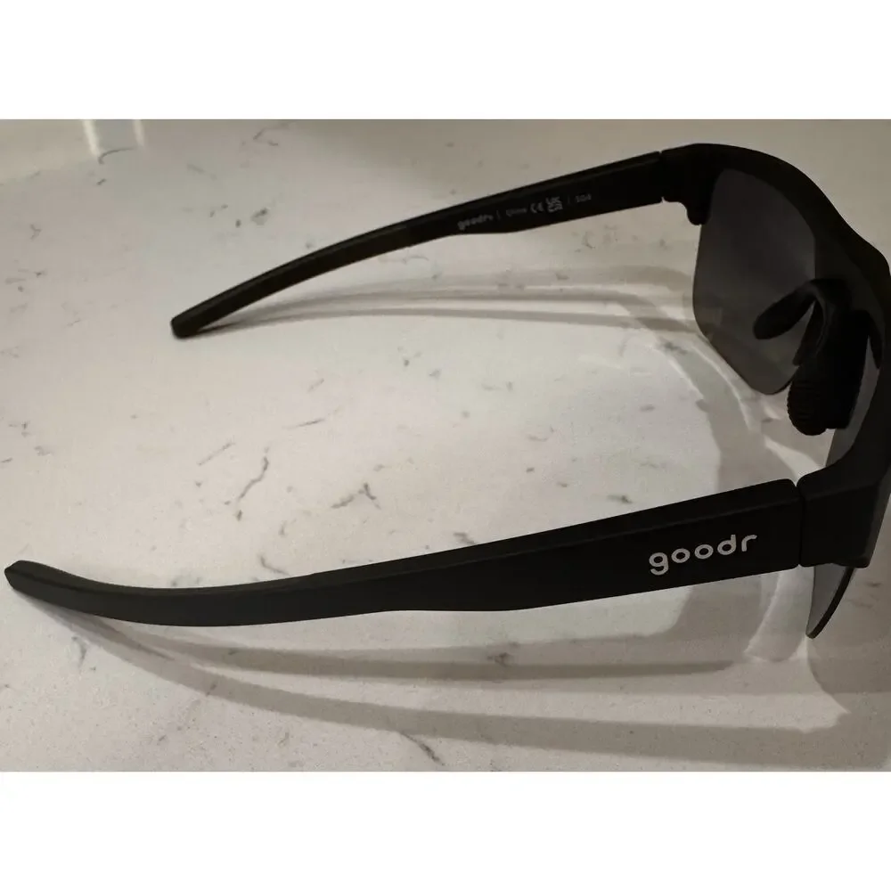 goodr Adult Plastic Aviator That New Asphalt Smell Sunglass - Black